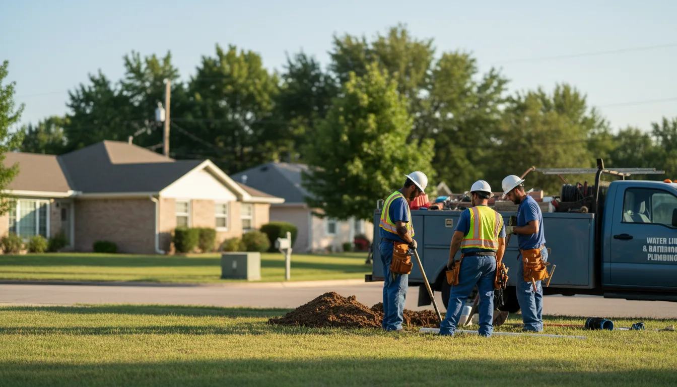 Residential water line and bathroom plumbing service in Aurelia, IA